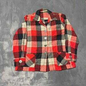 Vintage Flannel Shirt XL Red 1980s Excellent Plaid Pockets